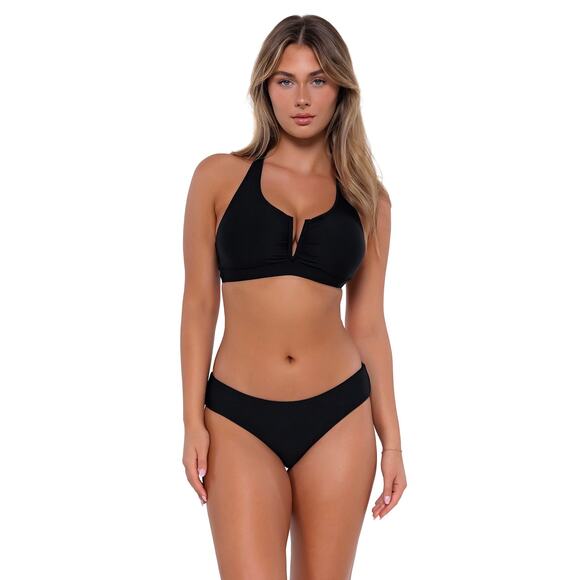 Sunsets Vienna Multiway Black V-Wire Bikini Swimsuit Top Size 34D 36C - Picture 1 of 11